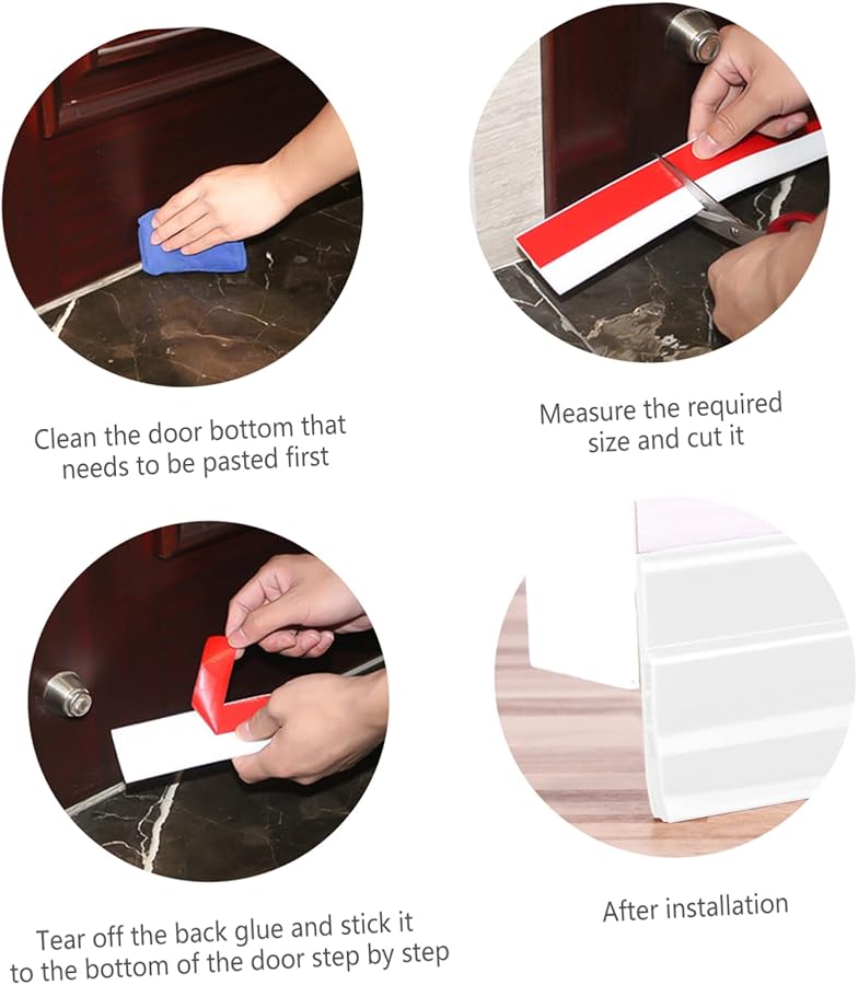 Black Door Sweep Strip Soundproof Weatherproof Draft Stopper for Windows and Doors - Image 4